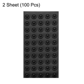 uxcell 100Pcs Cabinet Door Bumper Rubber Pad 1/2" Diameter Sound Dampening Adhesive Rubber Pads Feet for Drawers Cutting Boards Small Furniture (Tapered Shape, Black)