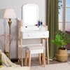 AUGESTER 25Inch Vanity Table Set, Dressing Table w/ Large Mirror
