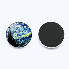 12 Pieces Round Glass Fridge Magnets Van Gogh, Small Decorative Refrigerator Magnets to Hold Photos Paper Note, Van Gogh Gifts for Women Men