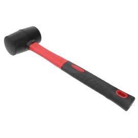 Operitacx Oz Rubber Mallet Head Hammer Non-Slip Fiber Handle Multipurpose for Flooring Leather Crafting Jewelry