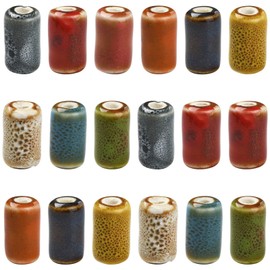 Stiesy - Cuentas de porcelana de cerámica hechas a mano con columna de colores mixtos, espaciador de porcelana esmaltada antigua, cuentas sueltas a granel para manualidades, collares, pulseras