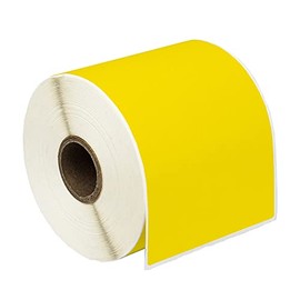 HOUSELABELS 3" x 5" YELLOW Multipurpose Labels on 1" Core Compatible With Zebra and Rollo Printers, 5 Rolls / 300 Labels per Roll