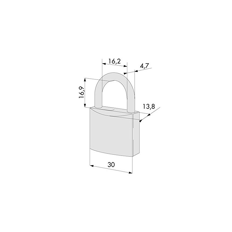 CISA Padlock Locking Line, Brass, Gold, 21010300