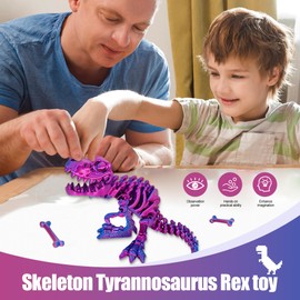 YOUNEEDFUL 2025 3D Printed Tyrannosaurus Rex, 3D Printed Model, Desktop pet Toy Gifts and Home Decorations,Large Size（10-inch） (Green)