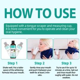 Kokosnuss-Ziehöl für die Zähne 237ml, Kokosöl, Mundziehöl mit Kokosnuss & Pfefferminzöl, Minzöl zum Ziehen von Mundwasser mit Zungenschaber, Kokosnussöl für Zähne frischen Atem, Zahnaufhellung