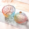Danmu 1Pc Colorful Glass Storage Jar with Lid Candy Cookie