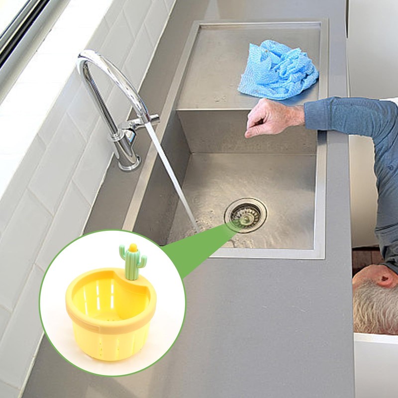 HJIAMA Sink Drain Basket with Button, Strainer Sink, Sweet and