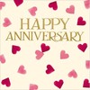 Woodmansterne General Wedding Anniversary Card - Emma Bridgewater Love Hearts Embossed with Foil - Eco-Friendly & Recyclable