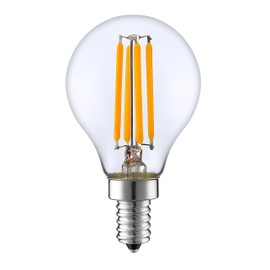 SleekLighting 4 Watt G16.5 E12 LED Filament Globe Light Bulb,Dimmble (35W Incandescent Replacement) Warm White 2700K - 4 pack