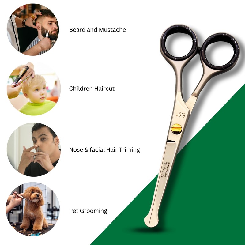Professional 5 Inch Safety Hair Scissors Beard Moushtache Children's Pet