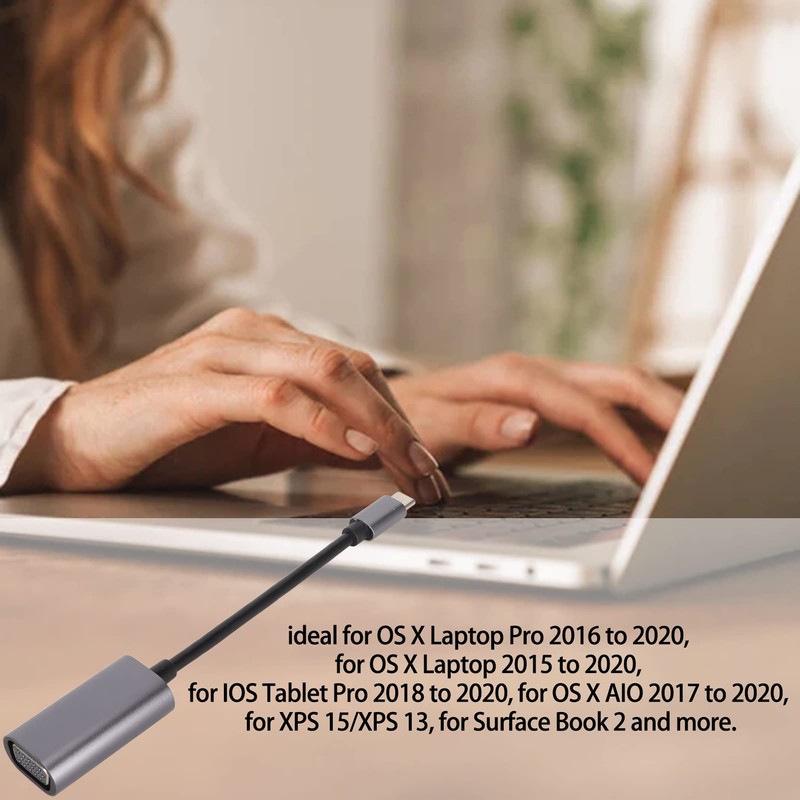 USB C to VGA Adapter, 1080P Antislip USB C to