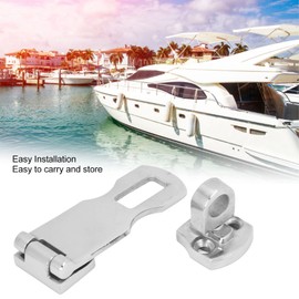 Marine Grade Stainless Steel Heavy Duty Door Hasp with Turning Padlock Eye Mount, Swivel Safety Hasp, Rust Resistant Hasp Latches Safety Padlock Clasps for Cabinets, Chests Or Doors with Screws