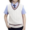 BOBOYOYO - Chaleco unisex de punto trenzado 100% algodón, uniforme