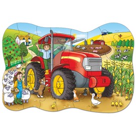 Orchard Toys Big Tractor Jigsaw Puzzle, 25-Piece Farm Themed Shaped Puzzle For Ages 3-6, Includes Poster, Perfect Party Gift