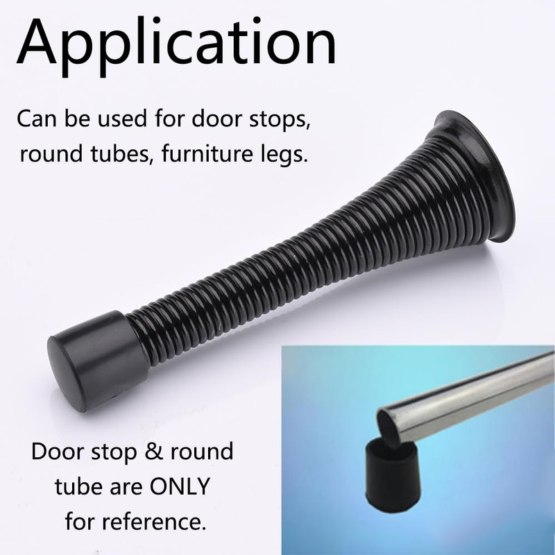 32 Pieces Door Stop Bumper Tips - Black Rubber Door