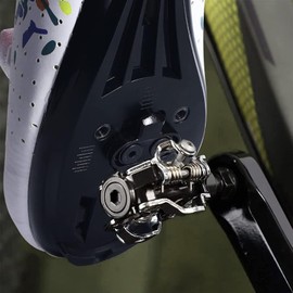 2 Piece Bike Cleats SPD, Bike Bicycle Shoe Plate Set, Self-Locking Pedal, Compatible Mountain Bike Parts, for Men and Women, Mountain Bike Shoes