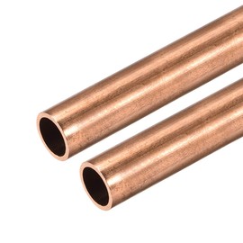 sourcing map Copper Round Tube, 10mm OD 1mm Wall Thickness 300mm Long Straight Pipe Tubing 2 Pcs