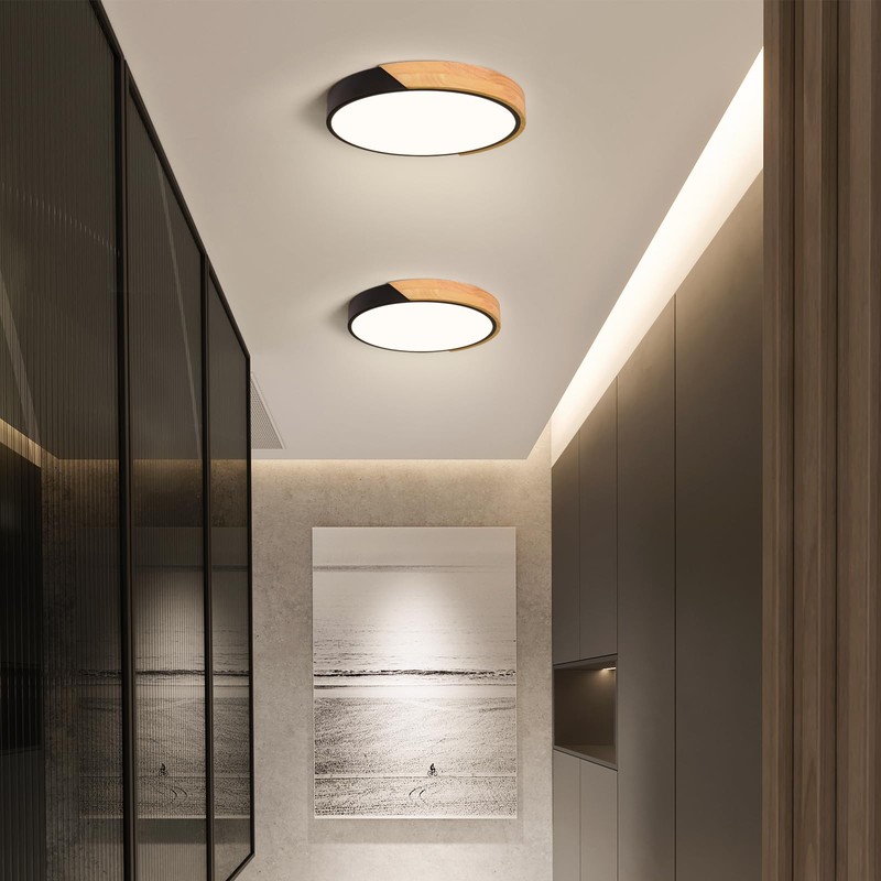 Qamra LED Ceiling Light, Ceiling Light, 30 cm, Black Ceiling