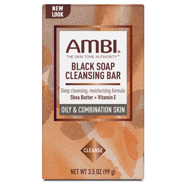 Ambi Black Soap Bar for Oily Skin with Shea Butter,
