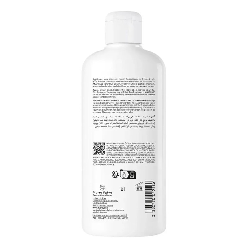 Ducray Anaphase+ Shampoo Anti Caída Fortalece Cabello 400ml