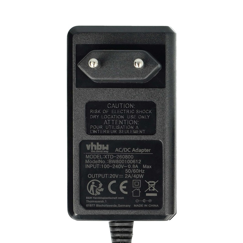 vhbw 220 V Power Supply Charger (20 V, 2 A)