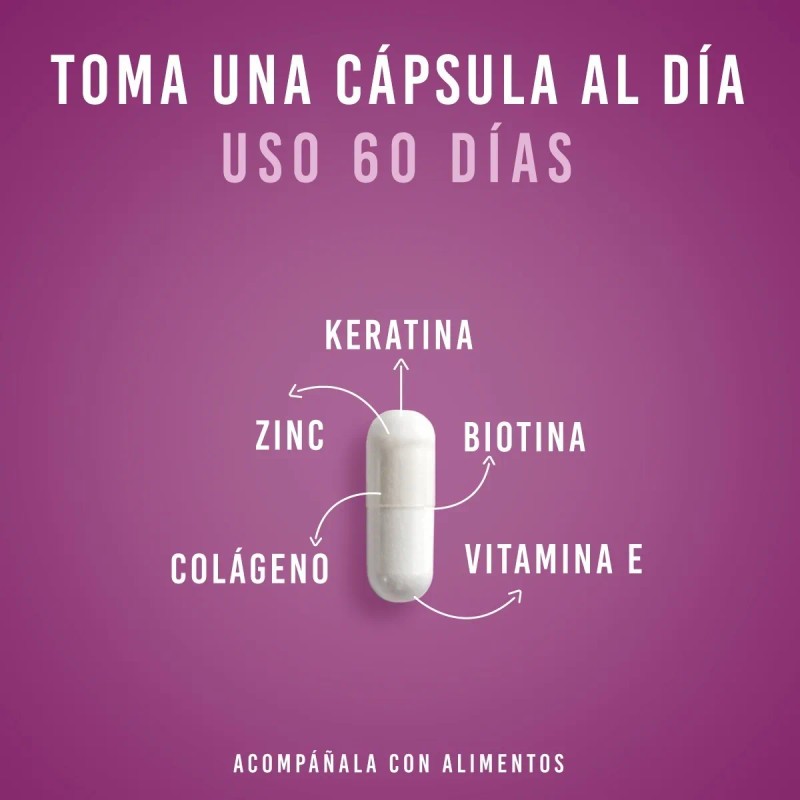 Suplemento Alimenticio Keratina Biotina Colageno Vitamina E Cabello Lifeed 60