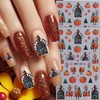 2 Sheets Fall Nail Stickers for Nail Art 5D Self-Adhesive