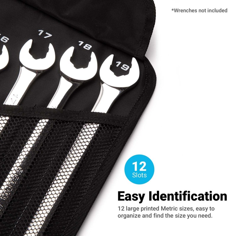 Capri Tools Wrench Roll Up Pouch for Extra-Long Wrenches, Metric,