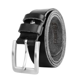 Glamicci Men's Leather Belt-Full Grain Leather| Top Grade Italian Hide Steel Buckle| Belts For Jeans, Casual, Cowboy & Work Wear- 1.5" // 38mm Width-GBLT7