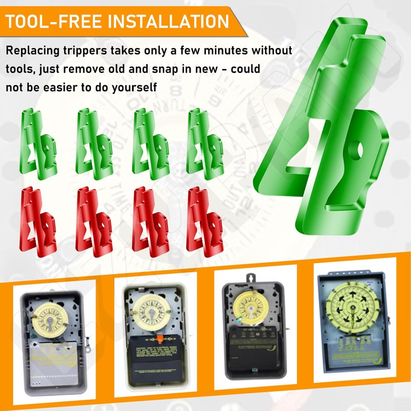 Pool Timer On Off Clips/Time Switch Replacement Trippers (8 ON