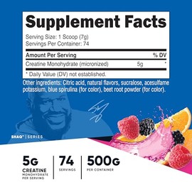 Nutricost Creatina monohidrato en polvo (Shaq's Berry Blast, 17.64 oz)