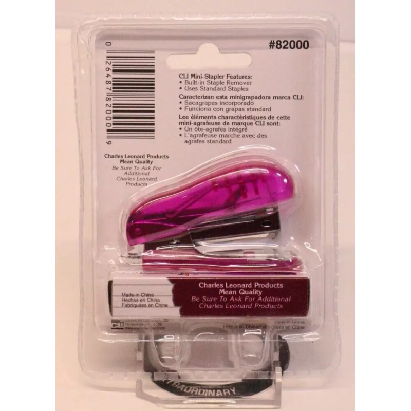 Charles Leonard Mini Stapler Kit w/Staples Purple Color Office/School/