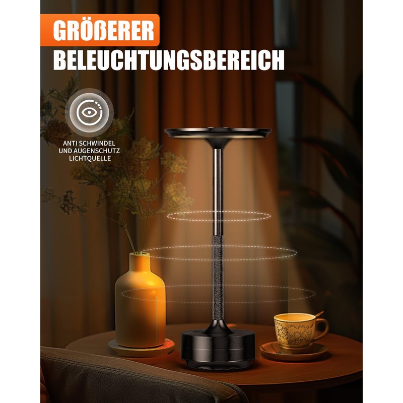 Trongle Wireless Table Lamp with Touch Control, Touch Table Lamp