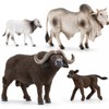 Totsmile 4PCS Farm Animals Cow Figurines, African Buffalo Bull Toys
