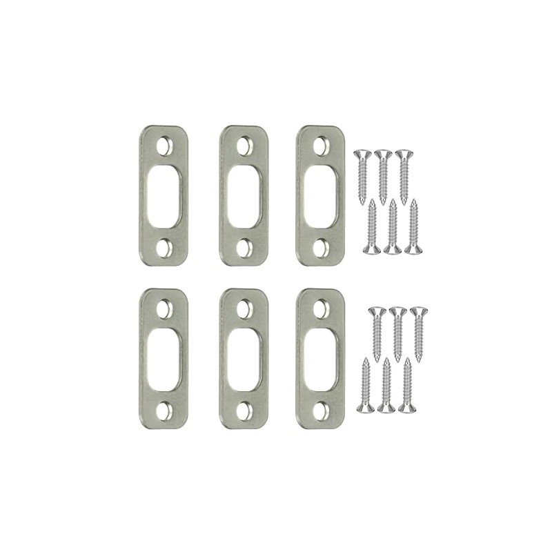 Round Corner Deadbolt Strike Plate 1" x 2-1/4" with 12