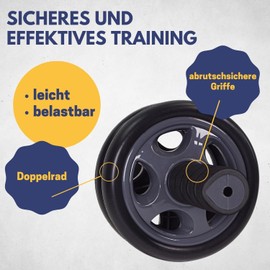 Best Sporting Exercise Wheel - Ab Wheel I Breite 26,5 cm, Durchmesser 14 cm I inklusive Übungsanleitung I Bauchroller Bauchmuskeltrainer I Krafttraining Zuhause