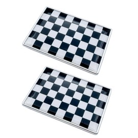 2 Pcs 3D Checkered Black and White Racing Flag Metal Car Stickers Chrome Decals,2.3 x 1.6 Inch Metal Truck Stickers,Patriotic Car Motorcycle Emblem.
