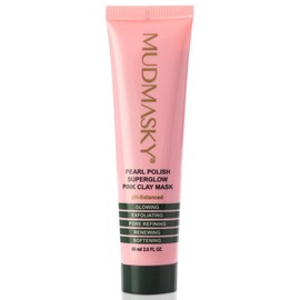 MUDMASKY Pearl Polish Superglow Pink Clay Mask 2.0 OZ - Premium Australian Grade 1 Clay for Acne, Exfoliating & Renewing - Fragrance-Free & Gentle Face Mask Skin Care & Natural Glow Beauty Mask