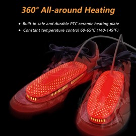 Shoe Dryer, Electric Boot Dryer, Shoe Warmer, Boot Warmer, Ozone Deodoriser with Timer Function, No Noise, Strong Wire, EU Plug, PM09 (basis)