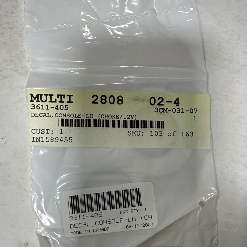 Arctic Cat Console Decal LH Choke, ZRT Pantera