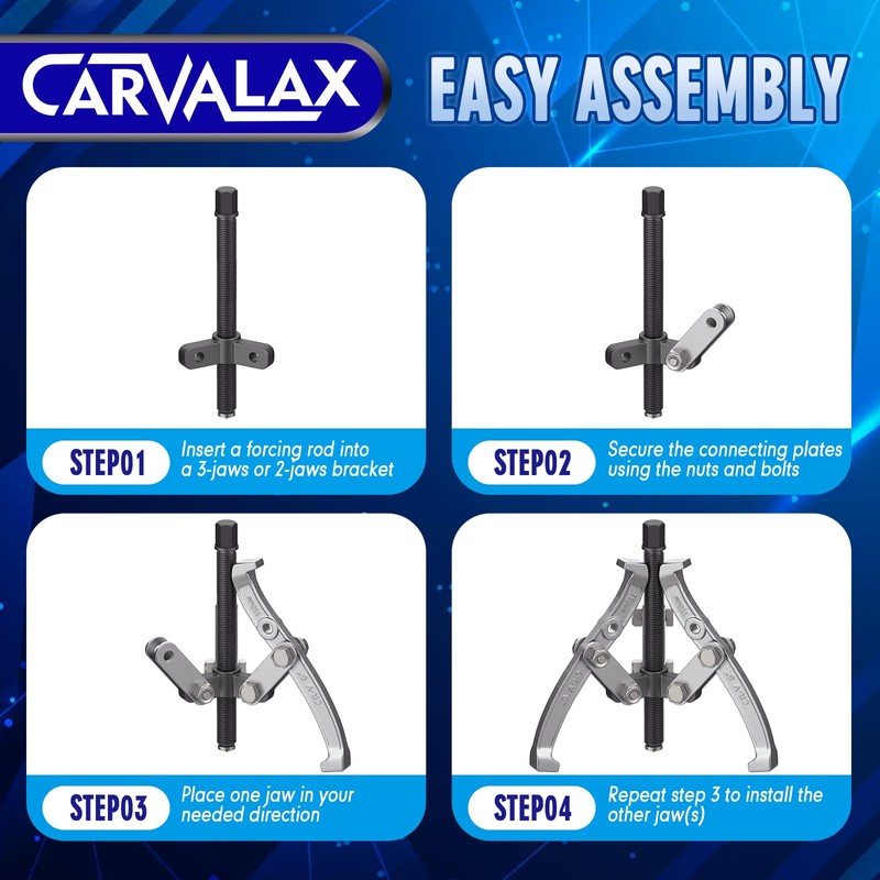 CARVALAX Gear Puller Set, Reversible 2 & 3-Jaw Puller Set,