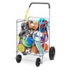 Whitmor Deluxe Utility Foldable Shopping Cart with Wheels, 100 Lb