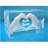 VIP-LASER 3D Glass Crystal with Engraving I Heart in Two