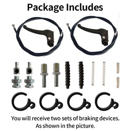 2 Set Brake Handle with 54'' Cable，Adjustable Wheel Lock Brakes，Replacement for 4-Wheel Folding Rollator/Rolling Walker/Wheelchair/Mobility Knee Walkers