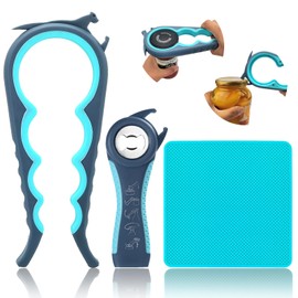 Latest Jar Opener and 5 in 1 Bottle Opener with Rubber Jar gripper Pad Ideal for Seniors with arthritis Weak Hands and Low Strength