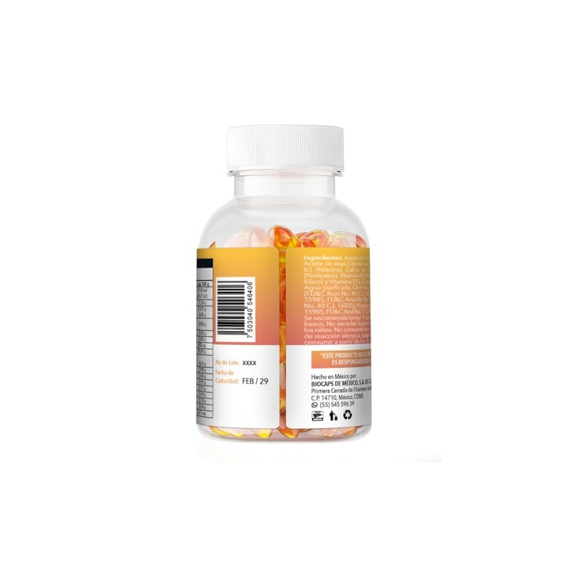 Complejo B con Omega 3, Cápsulas de 650 mg, 60