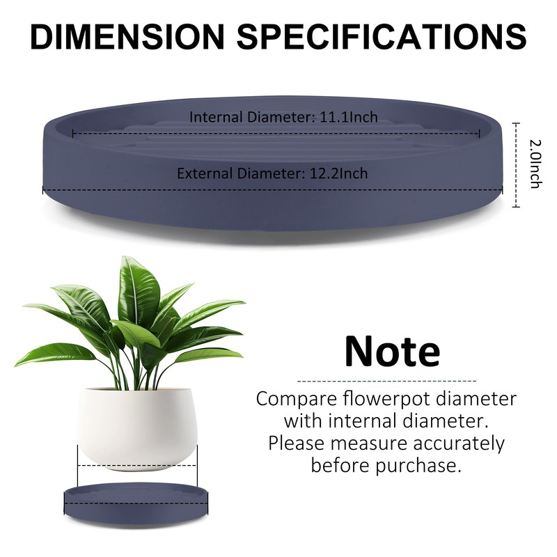 Dcpes 12Inch Plant Caddy with Hidden Wheels, Rolling Plants Stand