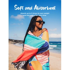 Ocoopa Diveblues Microfibre Beach Towel – Extra Large 178 x 80 cm, Quick-Drying, Soft, Lightweight, Easy-Care, Compact, Sand-Free Towel, Perfect for the Beach, Swimming