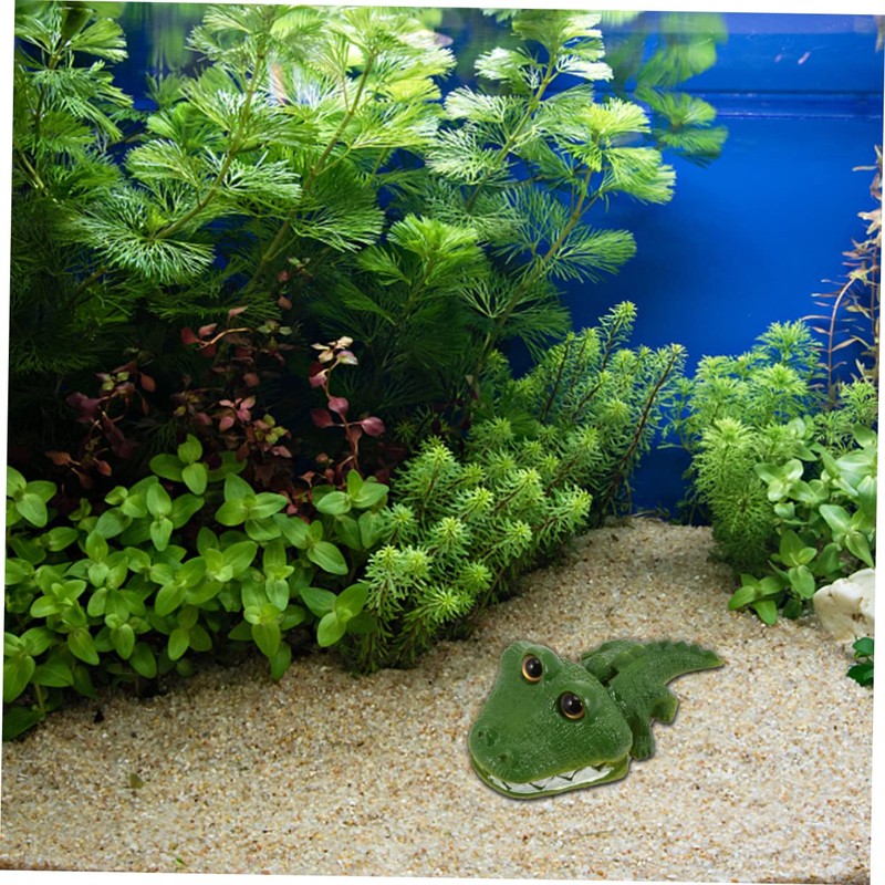 Zerodeko Alligator Bubbler Aquarium Decor Simulative Fish Tank Ornament Safe
