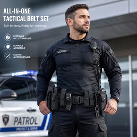 Tactical Duty Belt Set for Gear Organization – Adjustable Nylon Utility Belt for Security & Outdoor Use